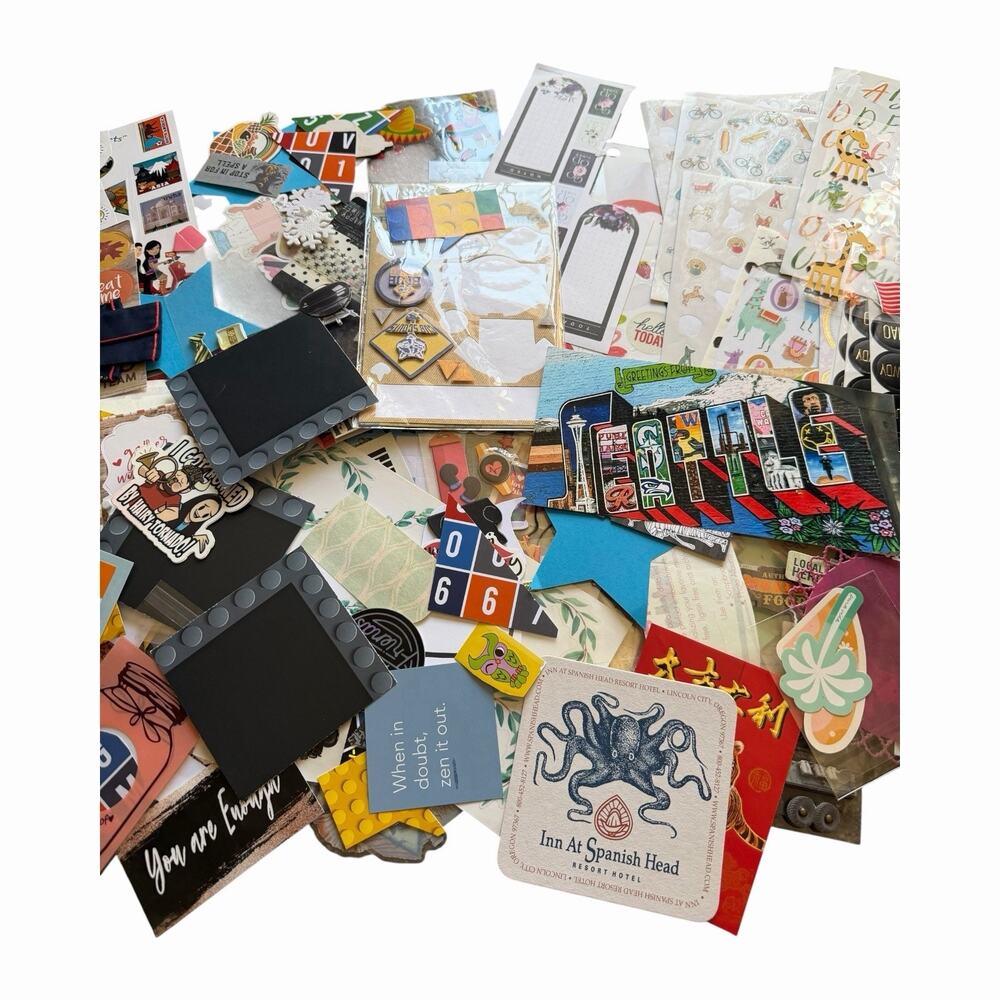 Mixed Scrapbook Sticker Ephemera Lot Junk Journal Planner Craft Paper Supplies - Picture 8 of 16
